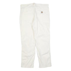 CARHARTT Mens Cotton Blend White Relaxed Straight Trousers W38 L32 Workwear
