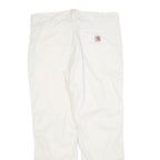 CARHARTT Mens Cotton Blend White Relaxed Straight Trousers W38 L32 Workwear
