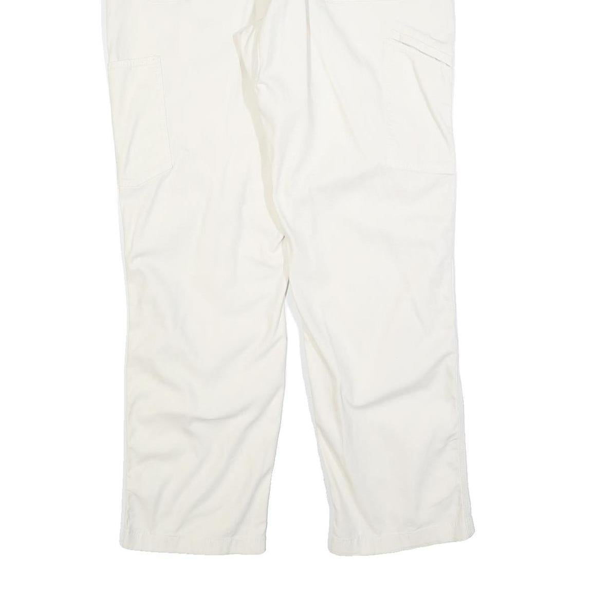 CARHARTT Mens Cotton Blend White Relaxed Straight Trousers W38 L32 Workwear