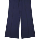 Womens Polyester Navy Relaxed Wide-Leg Trousers W26 L31 Zip Closure