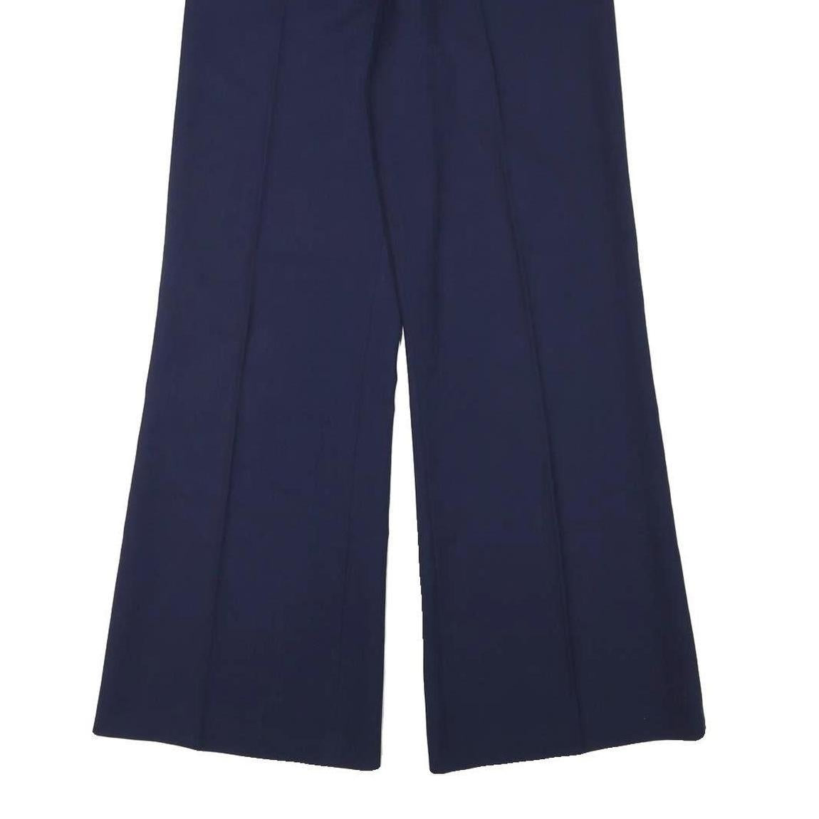 Womens Polyester Navy Relaxed Wide-Leg Trousers W26 L31 Zip Closure