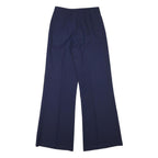 Womens Polyester Navy Relaxed Wide-Leg Trousers W26 L31 Zip Closure