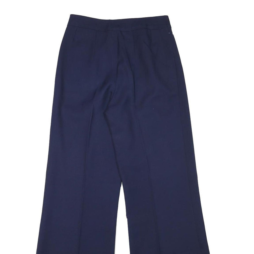 Womens Polyester Navy Relaxed Wide-Leg Trousers W26 L31 Zip Closure