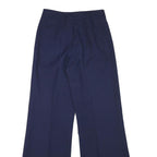 Womens Polyester Navy Relaxed Wide-Leg Trousers W26 L31 Zip Closure