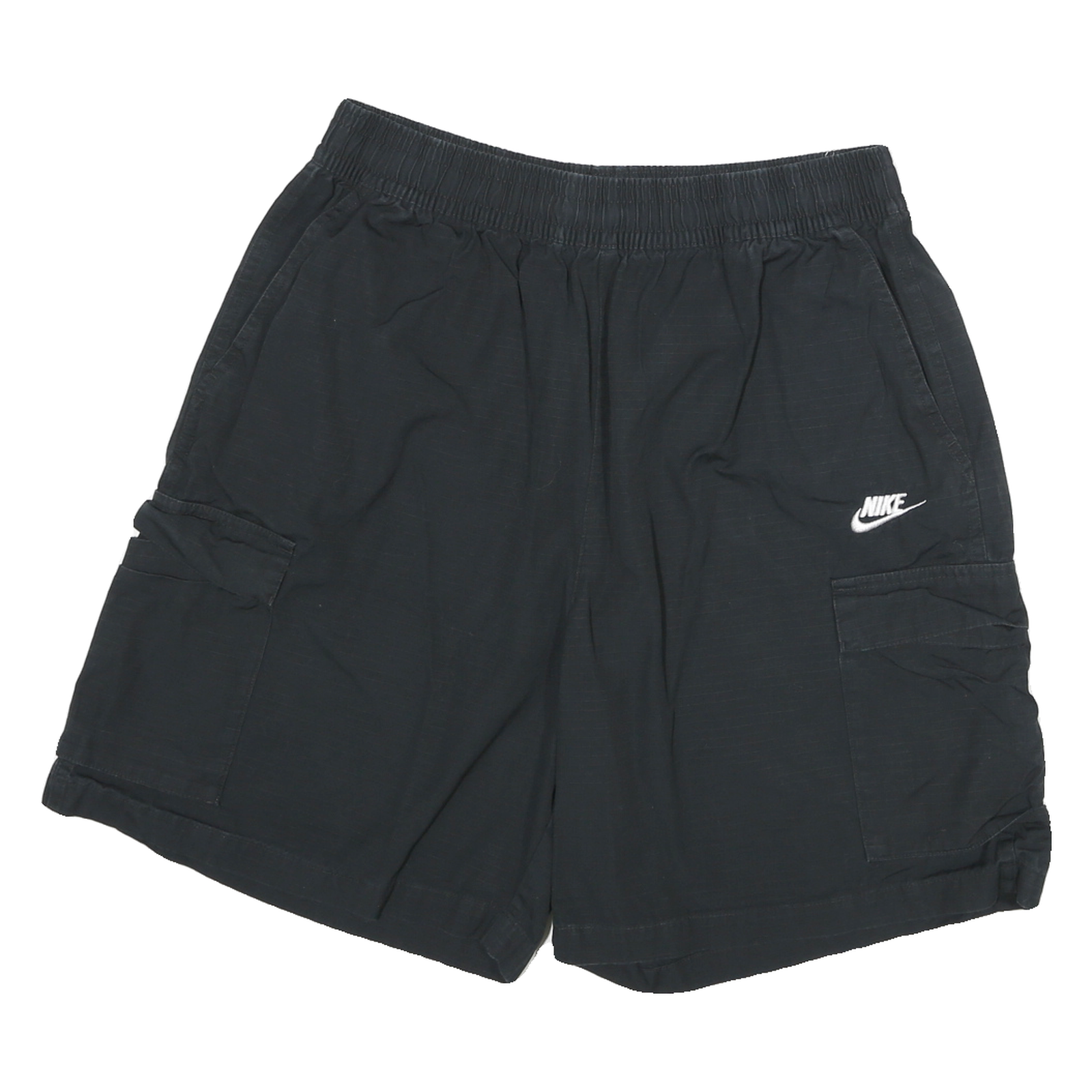NIKE Mens Black Casual Cargo Shorts L W28 Cotton Blend Comfortable Style