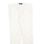 POLO RALPH LAUREN Womens Slim White Trousers W32 L28 Classic Zip Polyester Blend