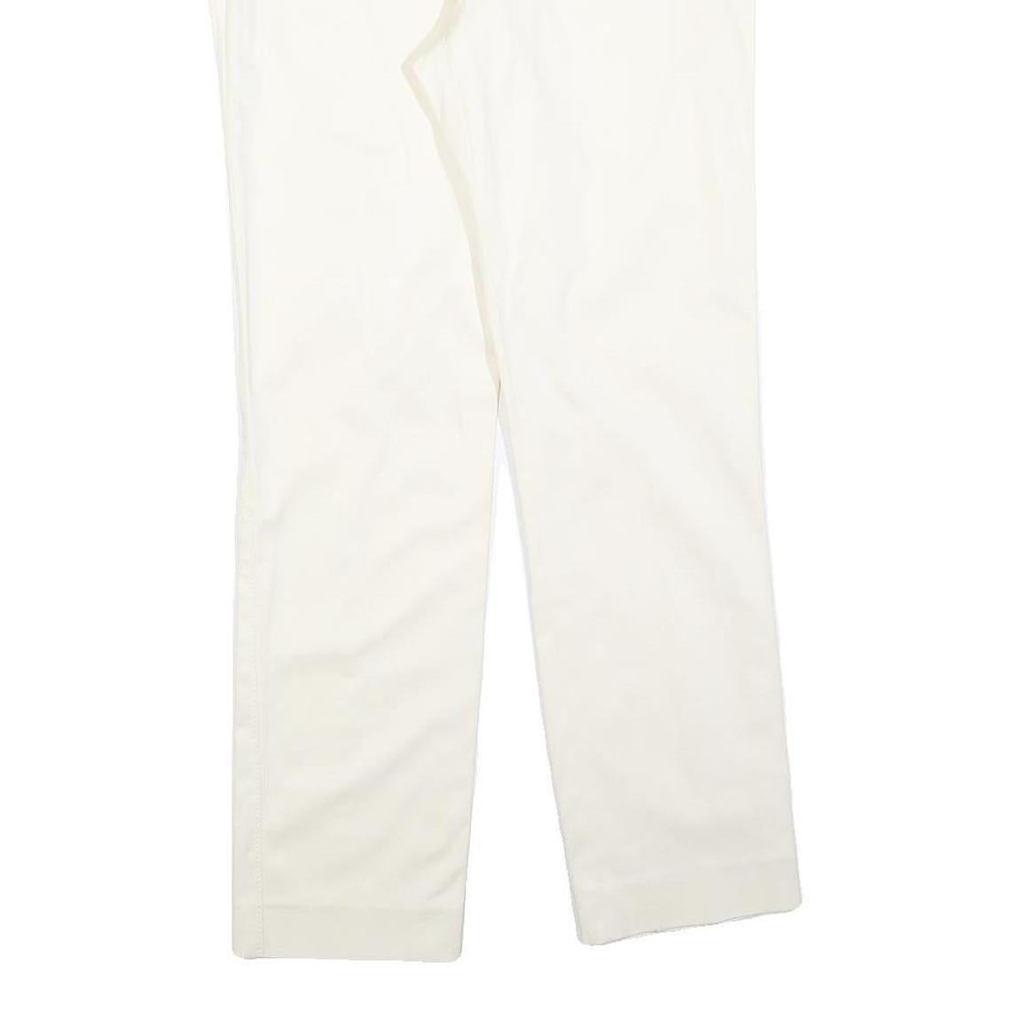 POLO RALPH LAUREN Womens Slim White Trousers W32 L28 Classic Zip Polyester Blend