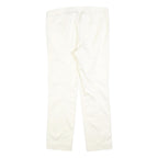 POLO RALPH LAUREN Womens Slim White Trousers W32 L28 Classic Zip Polyester Blend