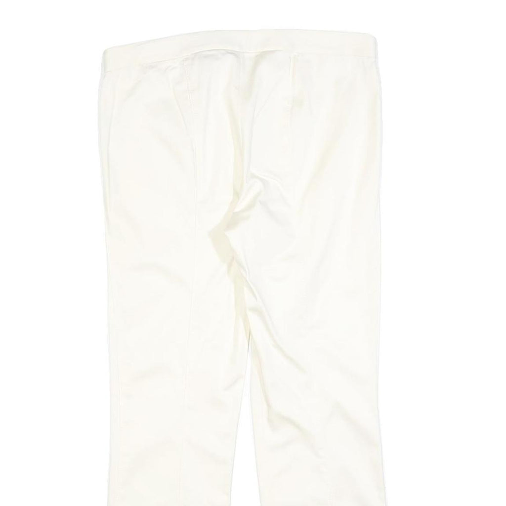 POLO RALPH LAUREN Womens Slim White Trousers W32 L28 Classic Zip Polyester Blend