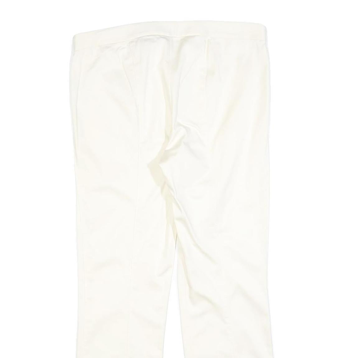 POLO RALPH LAUREN Womens Slim White Trousers W32 L28 Classic Zip Polyester Blend