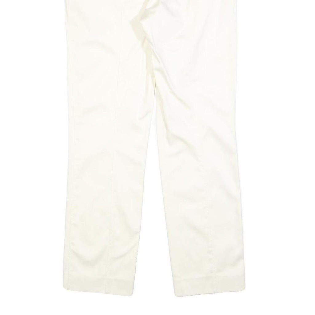POLO RALPH LAUREN Womens Slim White Trousers W32 L28 Classic Zip Polyester Blend