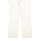 POLO RALPH LAUREN Womens Slim White Trousers W32 L28 Classic Zip Polyester Blend