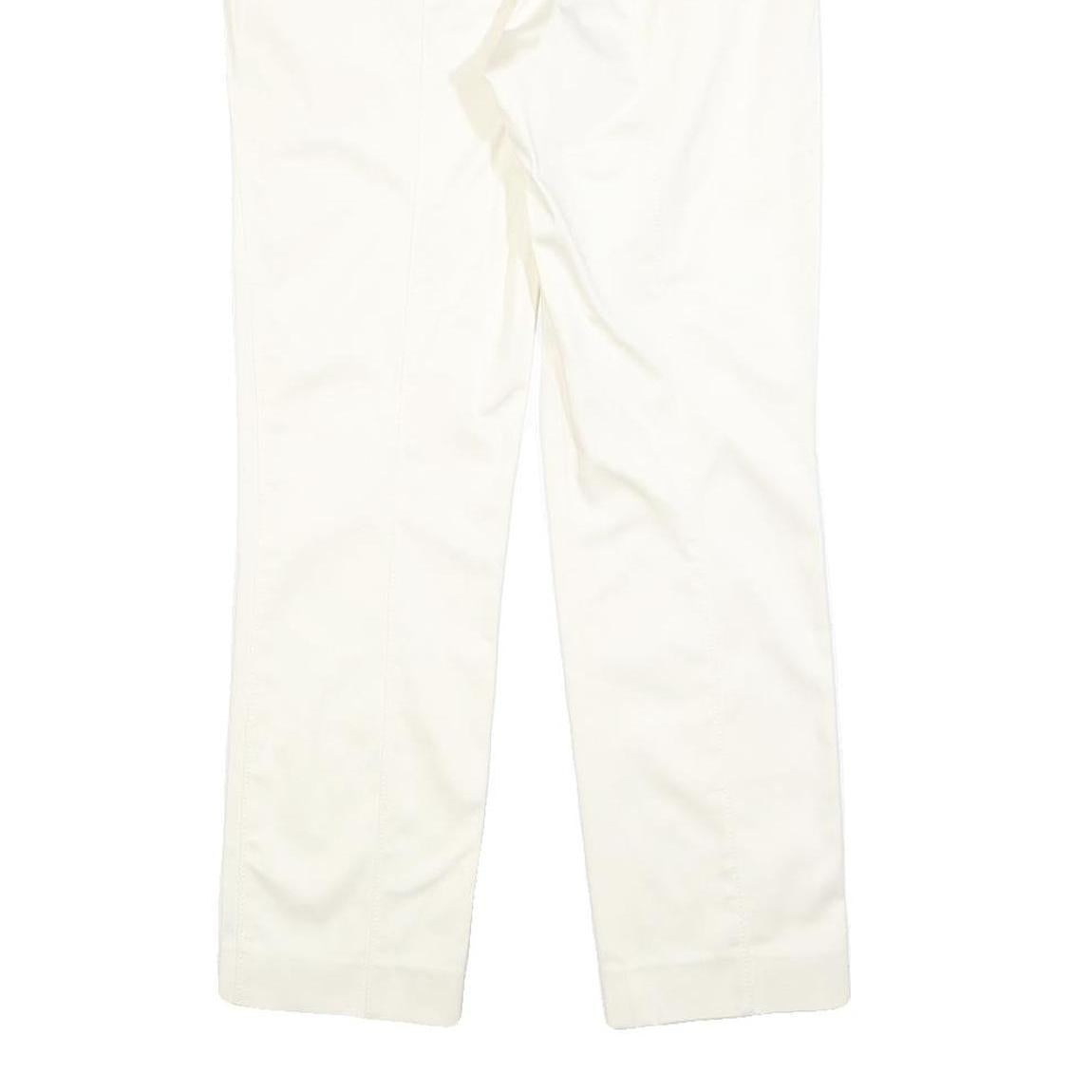 POLO RALPH LAUREN Womens Slim White Trousers W32 L28 Classic Zip Polyester Blend