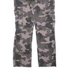 SOUTHPOLE Mens Cotton Blend Slim Cargo Trousers W30 L28 Grey Camouflage Outdoor
