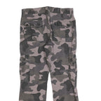 SOUTHPOLE Mens Cotton Blend Slim Cargo Trousers W30 L28 Grey Camouflage Outdoor