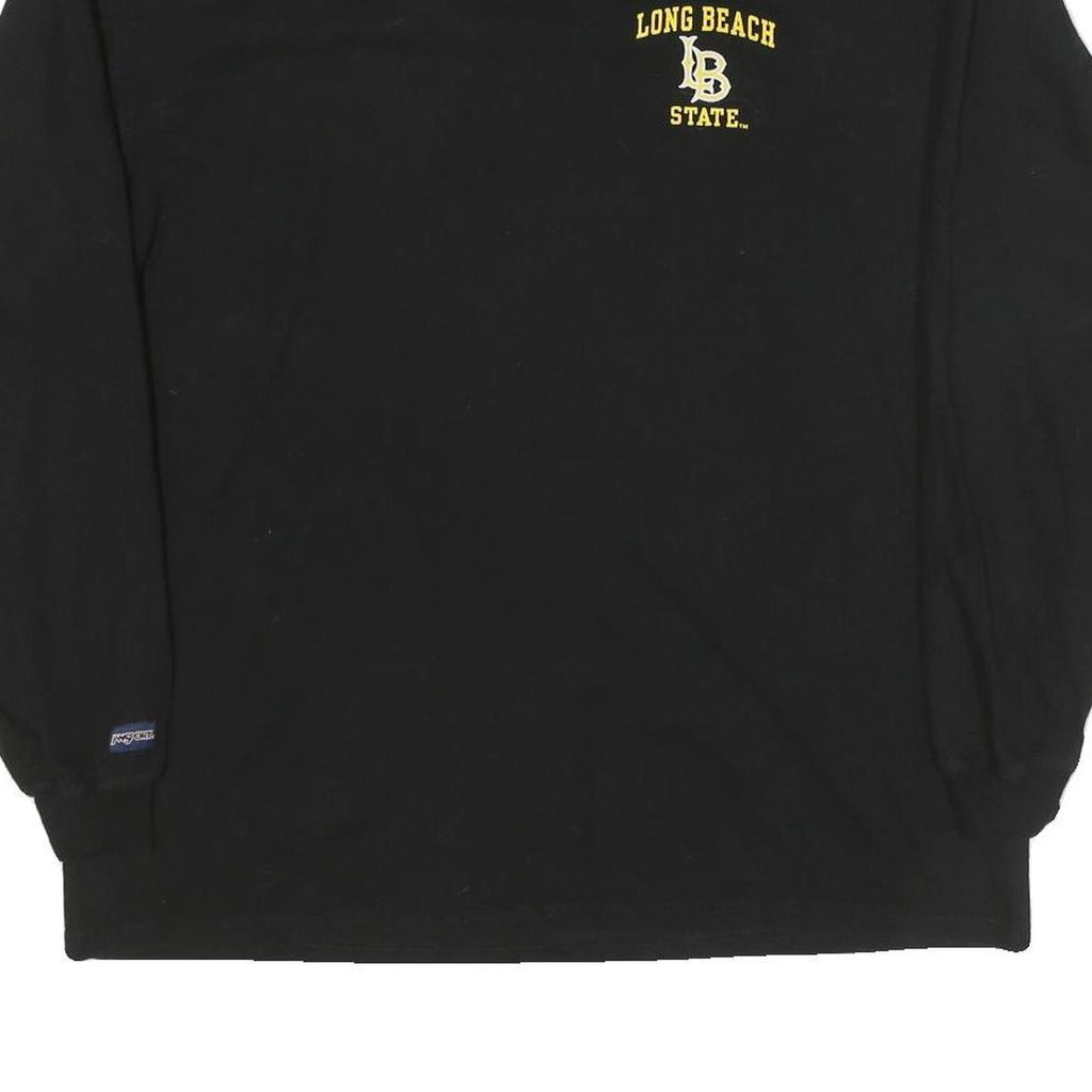 JANSPORT Mens Black Long Beach State Graphic T-Shirt XL Long Sleeve Crew Neck