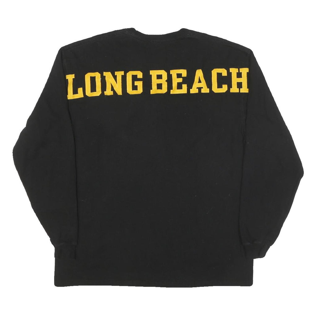 JANSPORT Mens Black Long Beach State Graphic T-Shirt XL Long Sleeve Crew Neck
