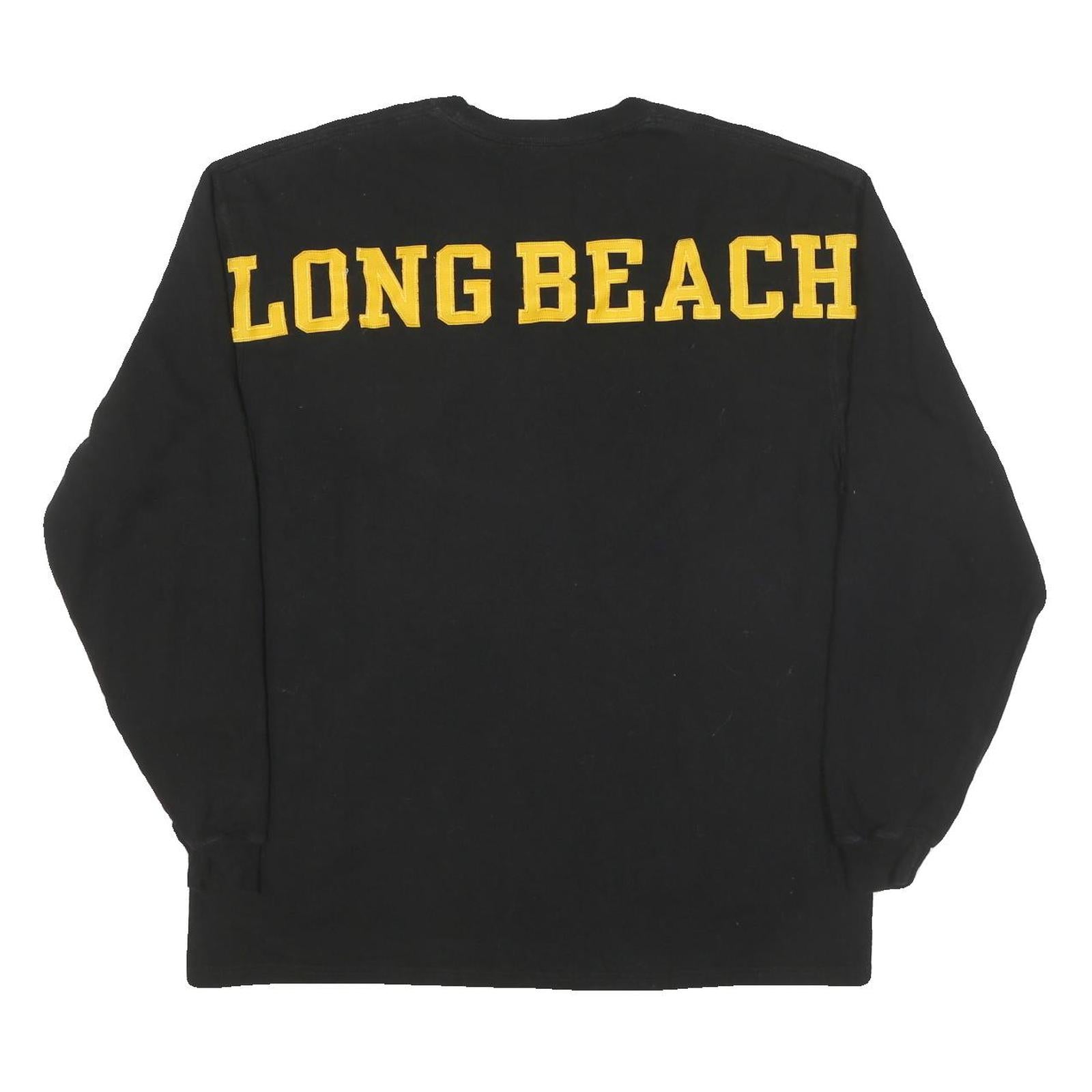 JANSPORT Mens Black Long Beach State Graphic T-Shirt XL Long Sleeve Crew Neck