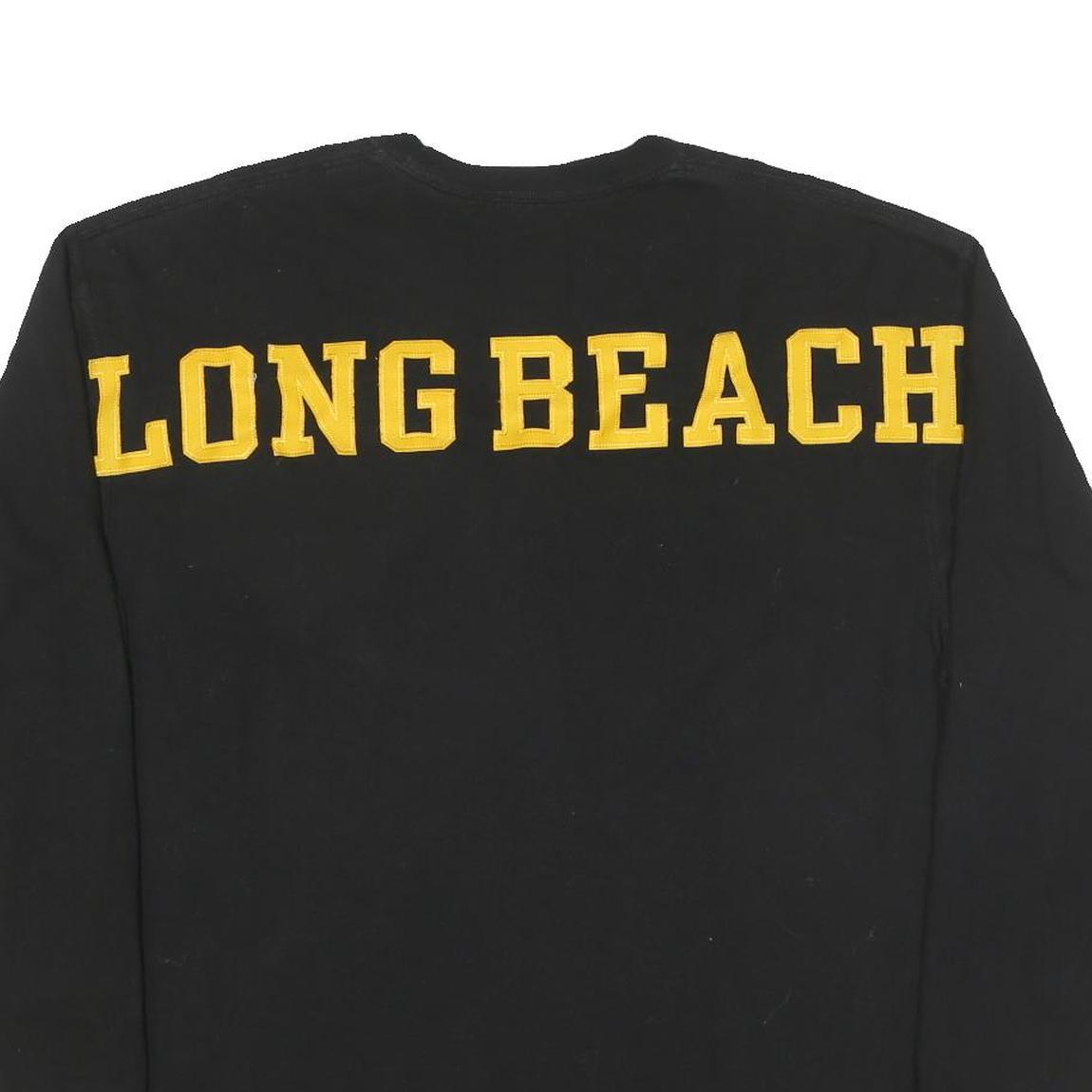 JANSPORT Mens Black Long Beach State Graphic T-Shirt XL Long Sleeve Crew Neck