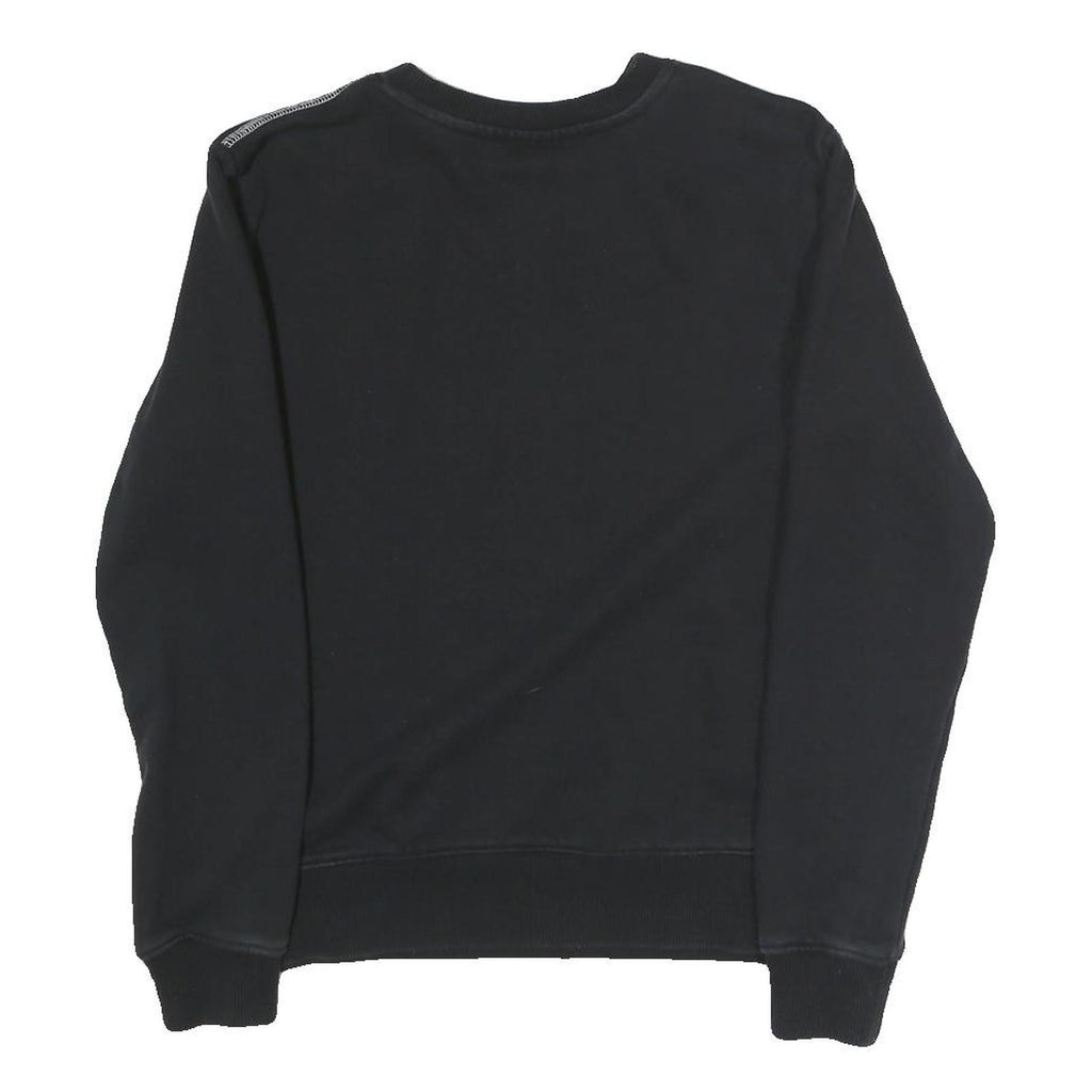 FILA Mens Black Sweatshirt Crew Neck S Logo Printed Cotton Blend Pullover