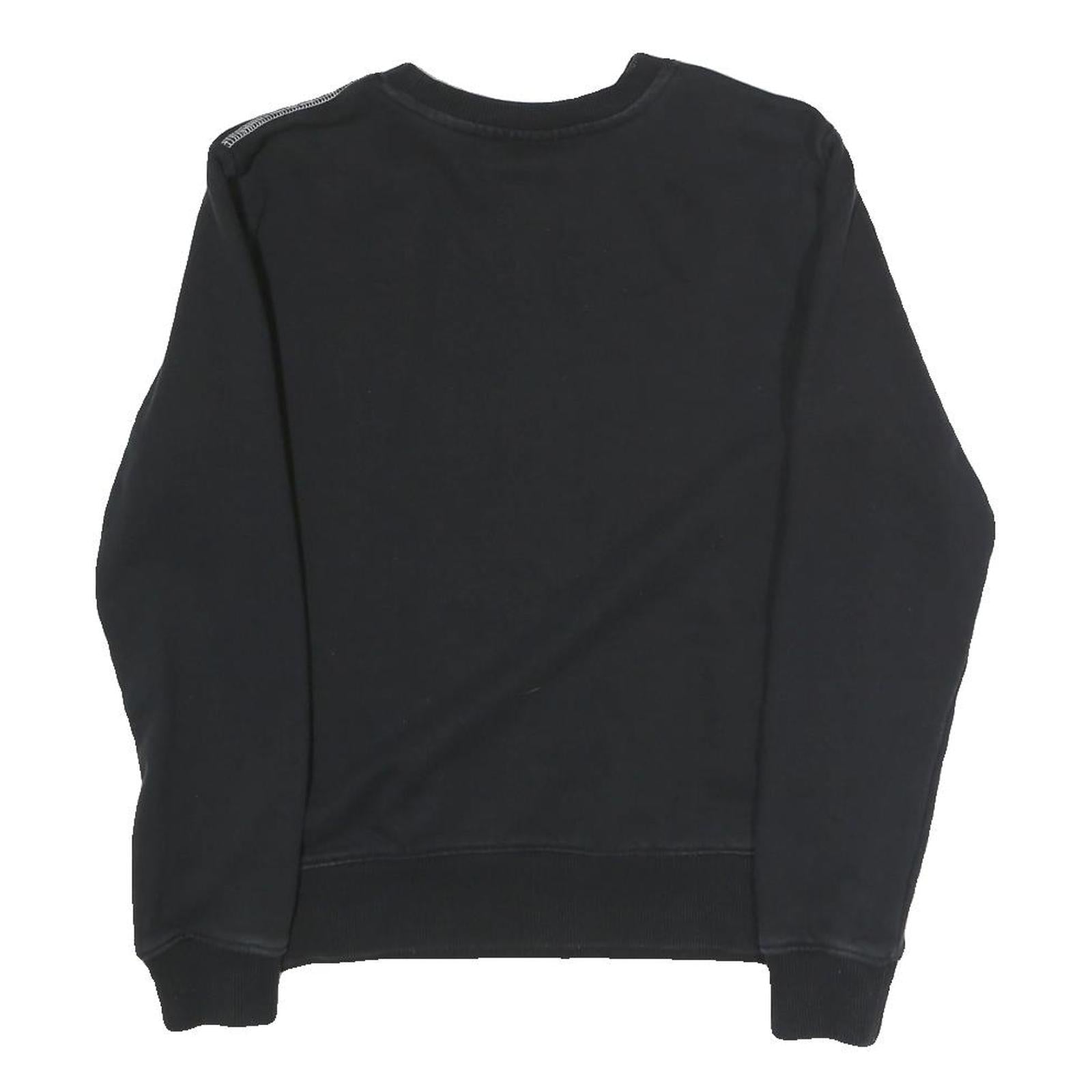 FILA Mens Black Sweatshirt Crew Neck S Logo Printed Cotton Blend Pullover