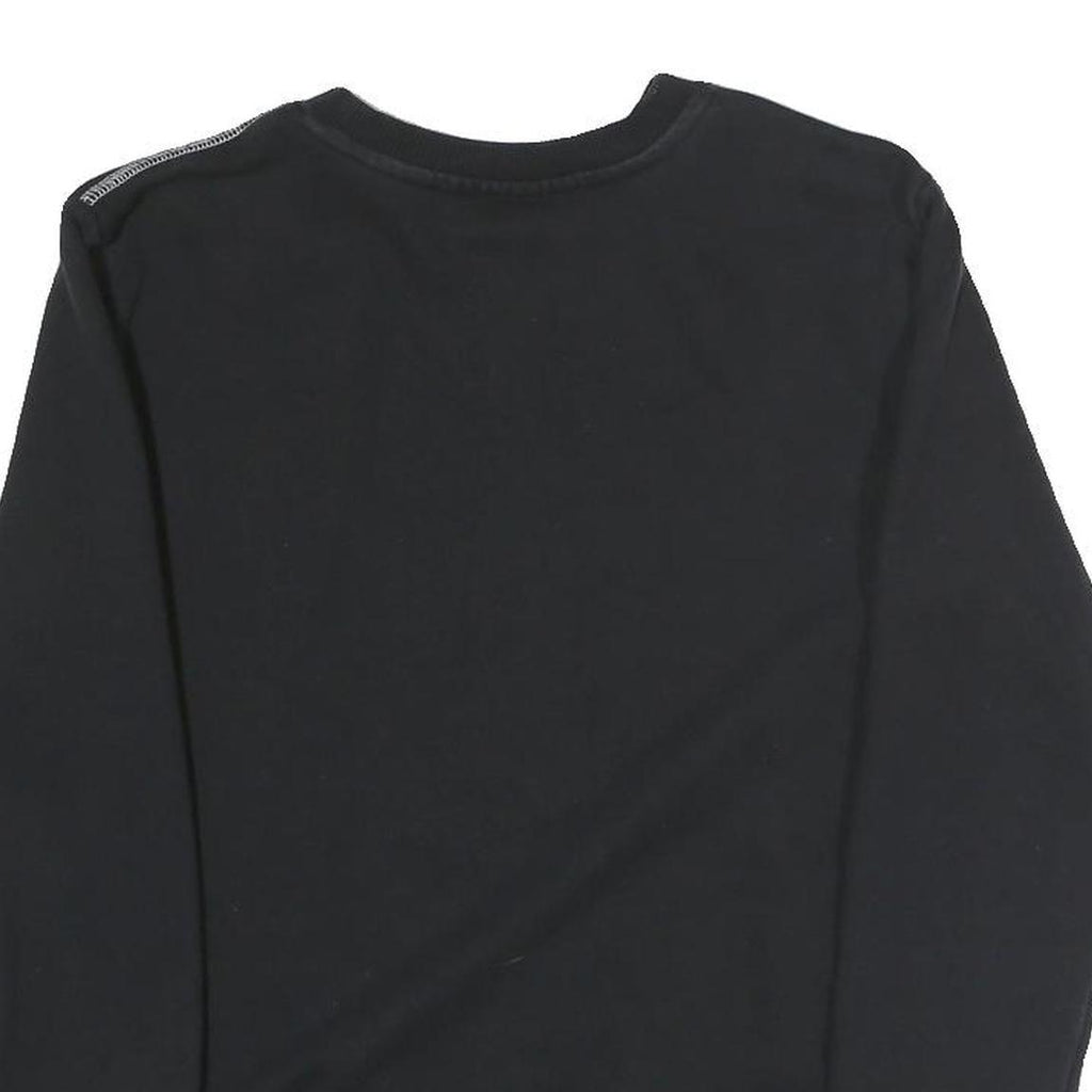 FILA Mens Black Sweatshirt Crew Neck S Logo Printed Cotton Blend Pullover