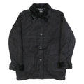 BARRAGE Womens Black Button Jacket M Polyester Blend Faux Fur Trim Winter