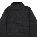 BARRAGE Womens Black Button Jacket M Polyester Blend Faux Fur Trim Winter