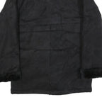 BARRAGE Womens Black Button Jacket M Polyester Blend Faux Fur Trim Winter
