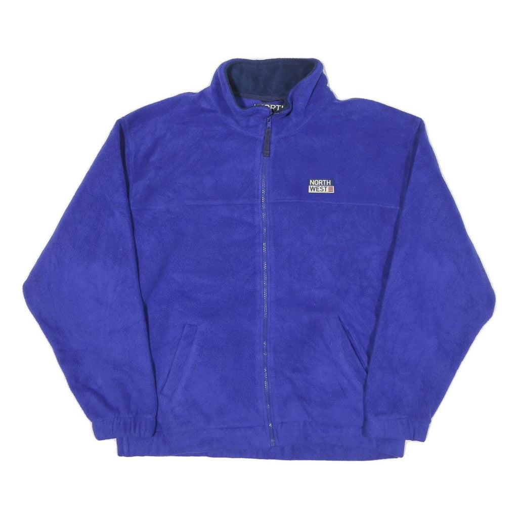 NORTH WEST Mens Blue Polyester Blend Jacket L Fleece Zip Casual Warm Outdoor