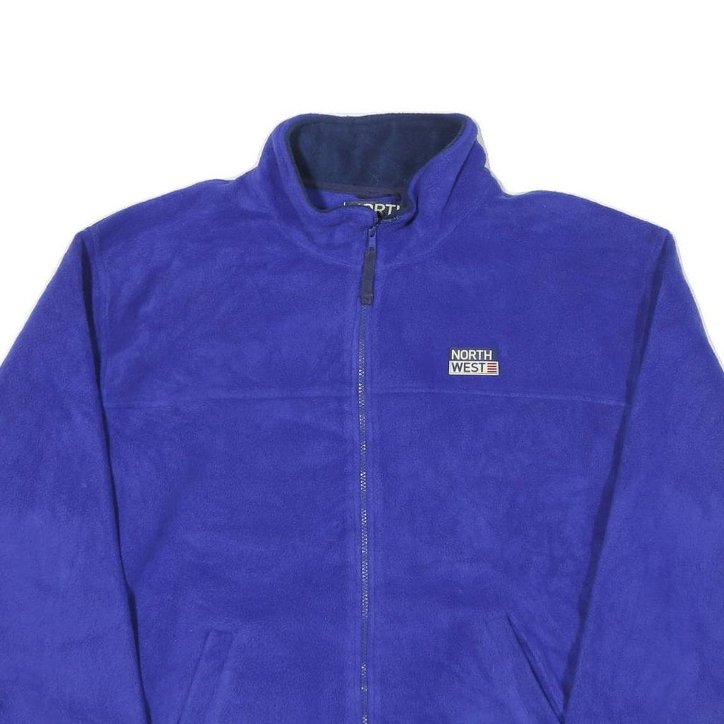 NORTH WEST Mens Blue Polyester Blend Jacket L Fleece Zip Casual Warm Outdoor