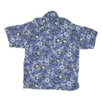 STRAIGHT DOWN Mens Blue Floral Rayon Shirt XL Lightweight Summer Casual