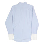 LACOSTE Mens Blue & White Button-Down Collar Cotton Blend Shirt M Classic Formal