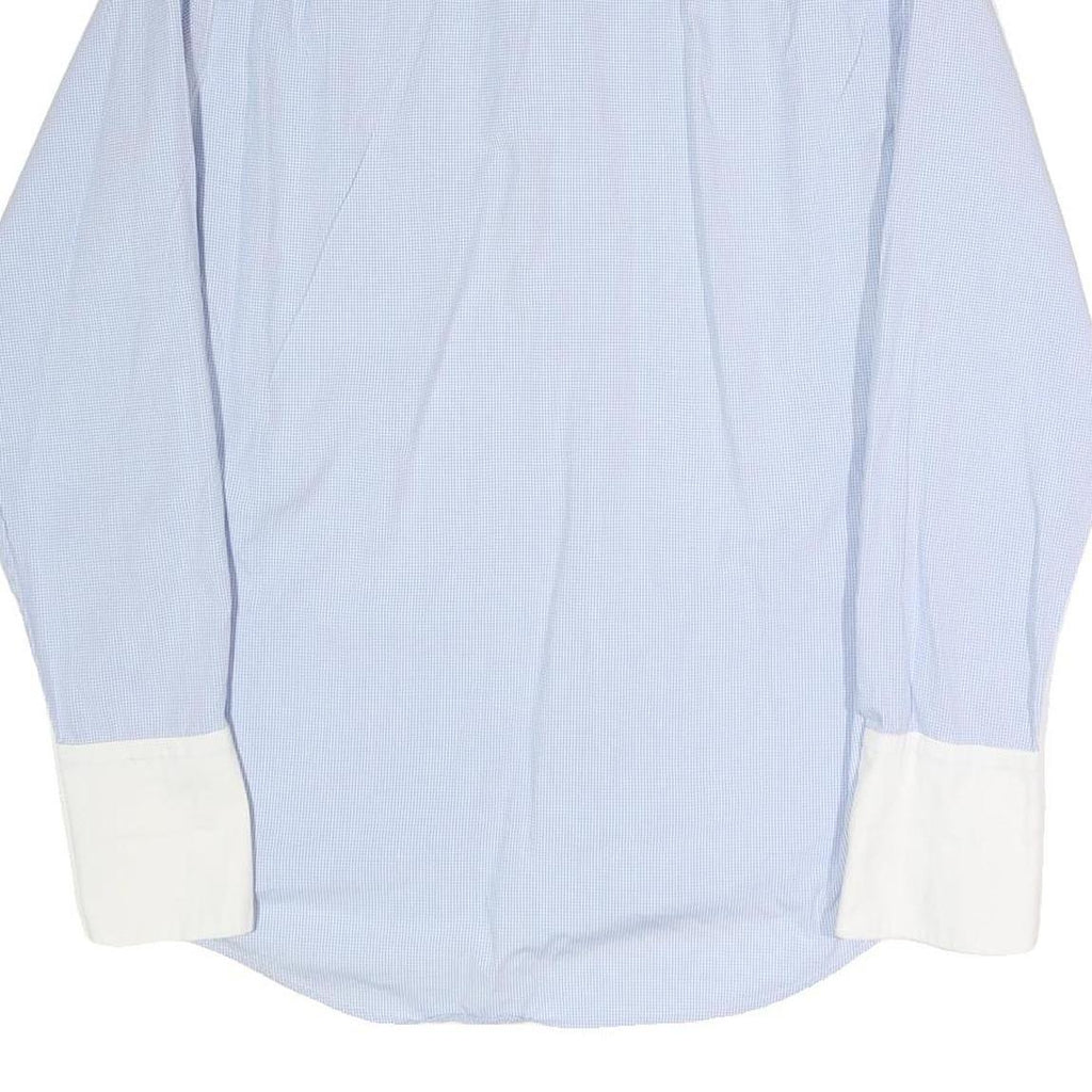 LACOSTE Mens Blue & White Button-Down Collar Cotton Blend Shirt M Classic Formal