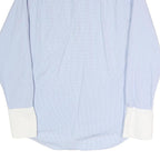 LACOSTE Mens Blue & White Button-Down Collar Cotton Blend Shirt M Classic Formal