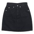 LEVI'S Womens Black Denim Mini Skirt Cotton S Pocketed Zip Closure Casual