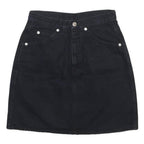 LEVI'S Womens Black Denim Mini Skirt Cotton S Pocketed Zip Closure Casual