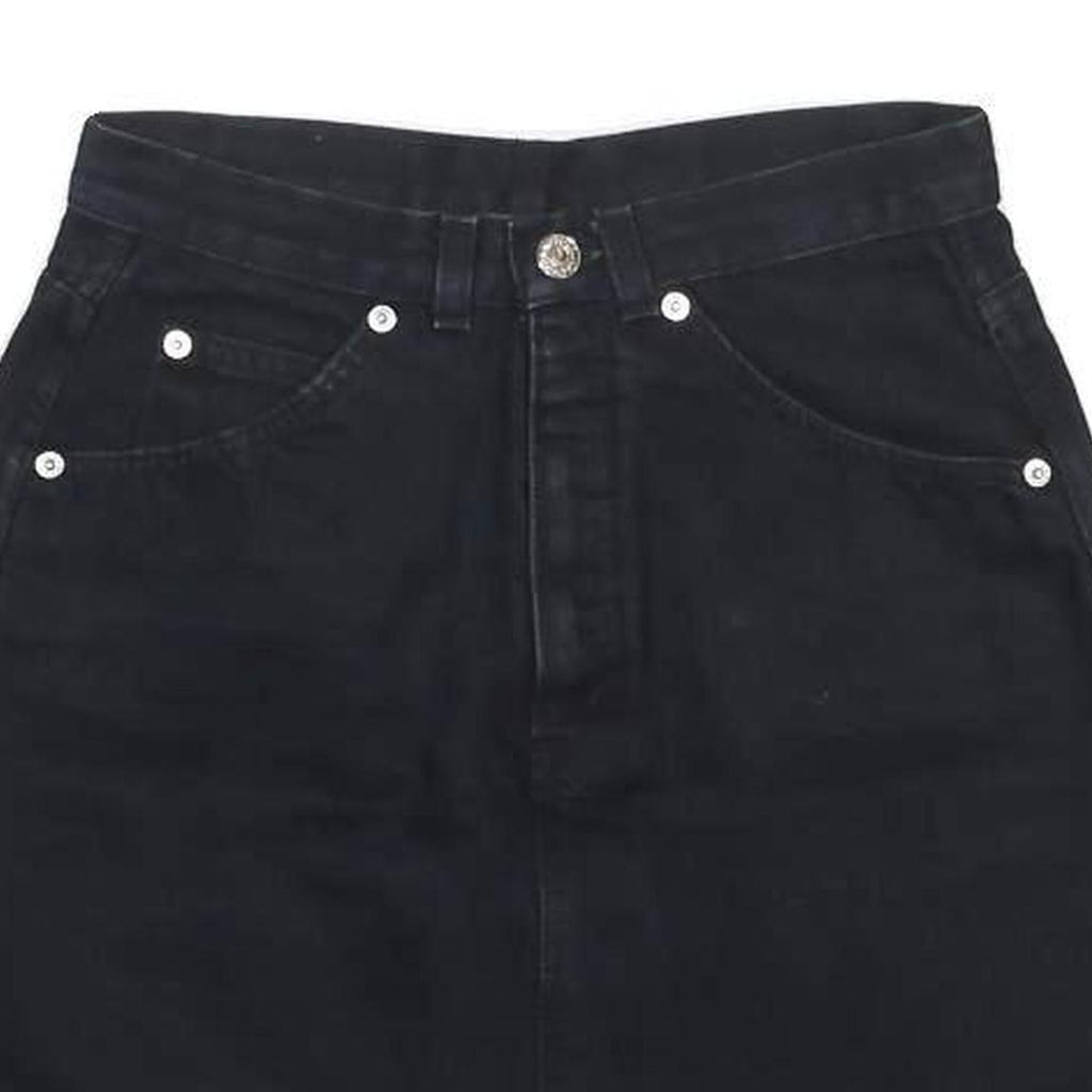 LEVI'S Womens Black Denim Mini Skirt Cotton S Pocketed Zip Closure Casual