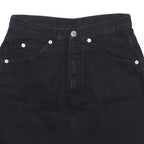 LEVI'S Womens Black Denim Mini Skirt Cotton S Pocketed Zip Closure Casual
