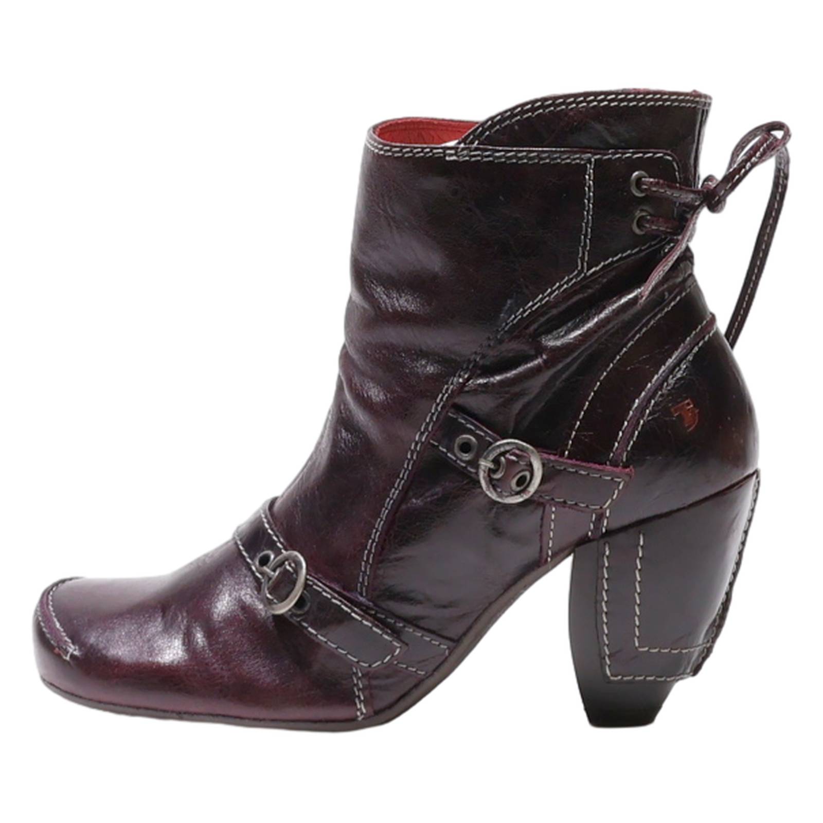 TIGERS Ankle Boots Purple Leather Womens UK 7