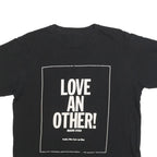 Womens Black Cotton Blend Graphic T-Shirt L Short Sleeve Crew Neck Love Positive