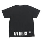 Womens Black Cotton Blend Graphic T-Shirt L Short Sleeve Crew Neck Love Positive