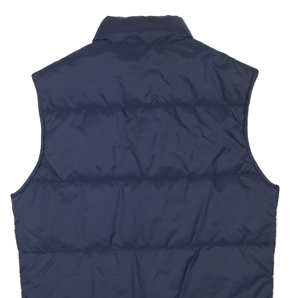 WOOLRICH Mens Blue Quilted Vest S Polyester Blend Puffer Button Closure Casual