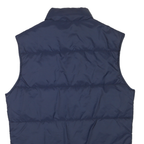 WOOLRICH Mens Blue Quilted Vest S Polyester Blend Puffer Button Closure Casual