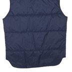 WOOLRICH Mens Blue Quilted Vest S Polyester Blend Puffer Button Closure Casual