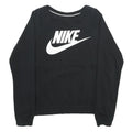 NIKE Mens Black Sweatshirt Crew Neck S Cotton Blend Pullover Casual Sportswear
