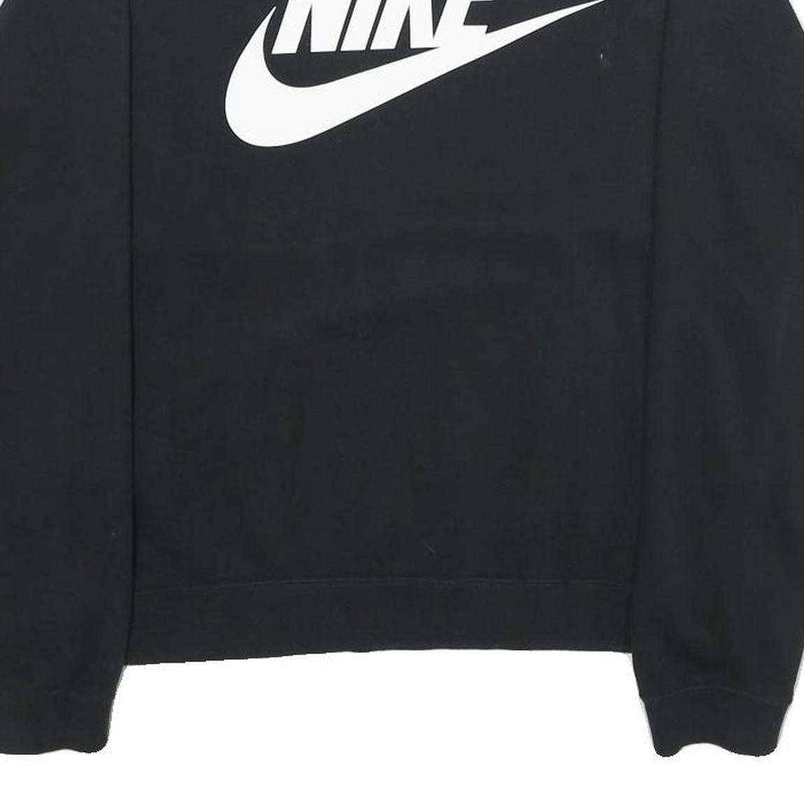 NIKE Mens Black Sweatshirt Crew Neck S Cotton Blend Pullover Casual Sportswear