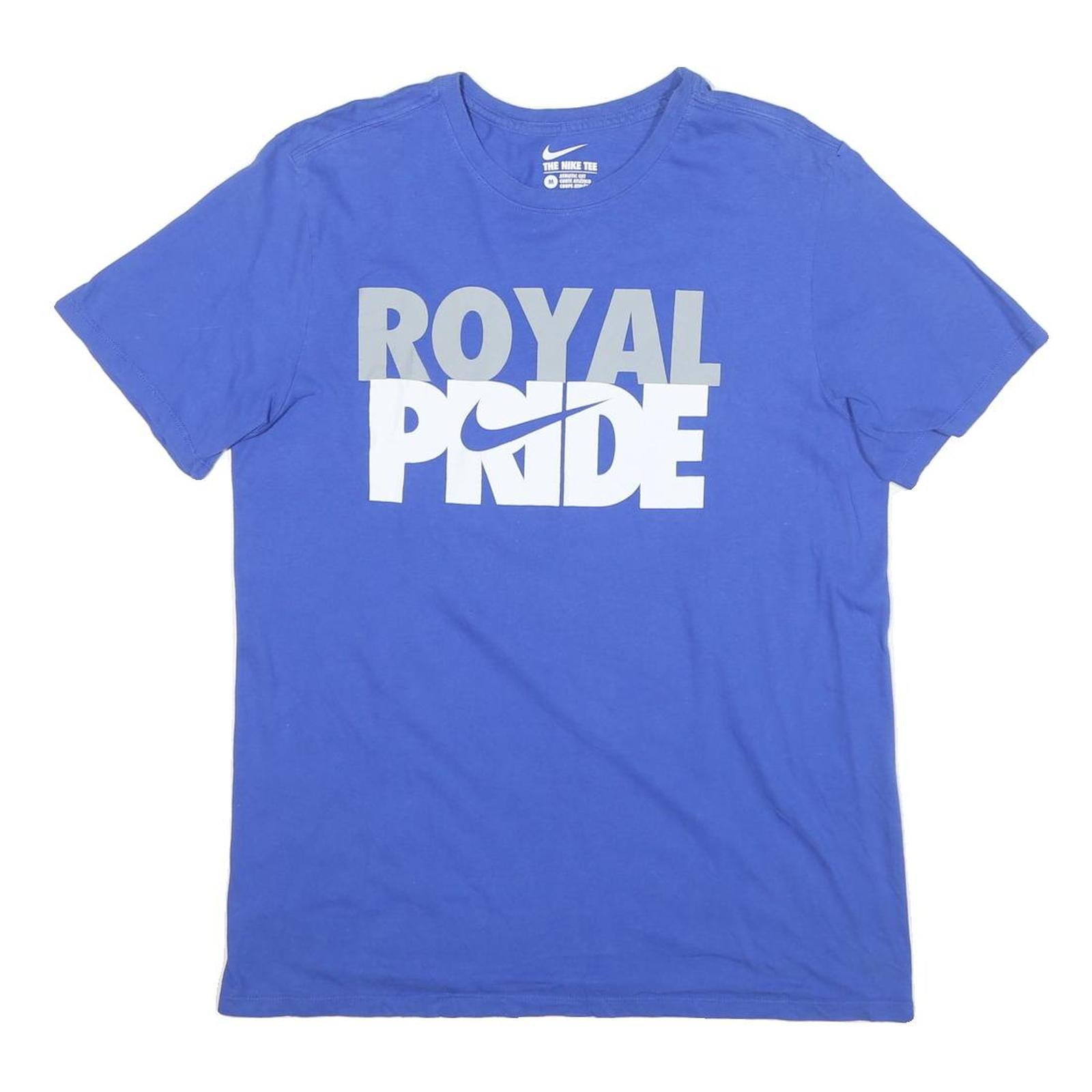 NIKE Mens Blue Royal Pride Graphic T-Shirt M Short Sleeve Crew Neck Cotton Blend