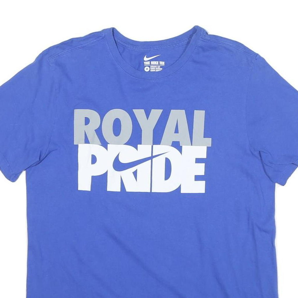 NIKE Mens Blue Royal Pride Graphic T-Shirt M Short Sleeve Crew Neck Cotton Blend