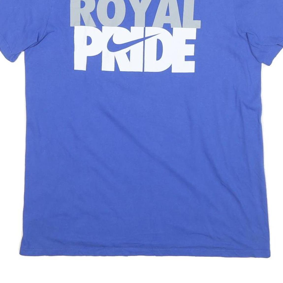 NIKE Mens Blue Royal Pride Graphic T-Shirt M Short Sleeve Crew Neck Cotton Blend